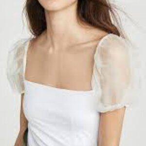 Cinq à Sept Tous Les Jours Organza Havana Top - Size S